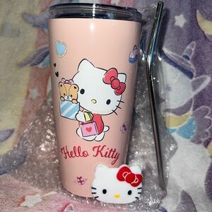 Hello Kitty Pink Travel Tumbler with Straw and charm